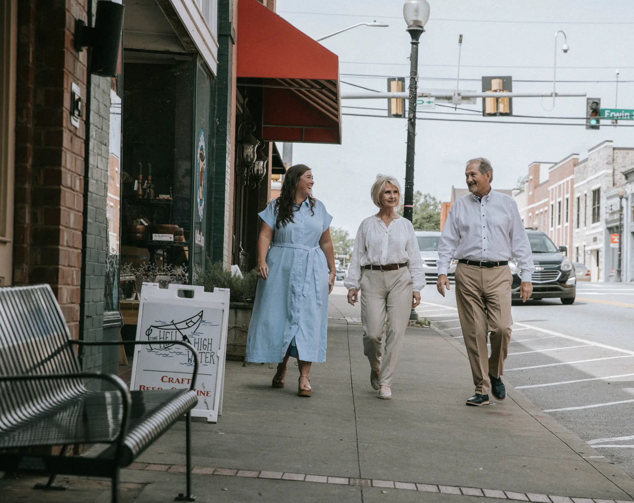 Hardy Realty agents walking downtown Cartersville